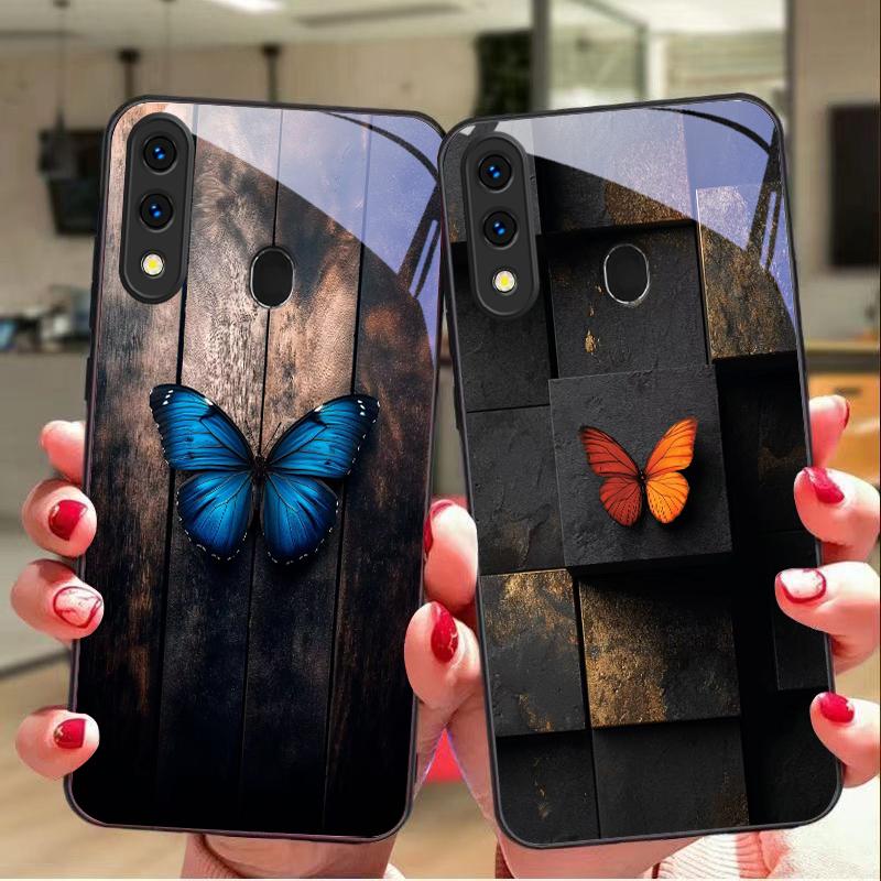 Mysterious butterfly For Samsung A20 30 A22 23 24 25 26 31 32 33 A34 35 42 50 51 52 53 54 55 56 70 71 72 73 glass phone case
