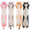 19.5in Cute 50cm Cat Plush Toy Long Pink Brown Grey Sleeping Cats Leg Pillow Squishy Little Animal Doll Appeasing Plushie Gift