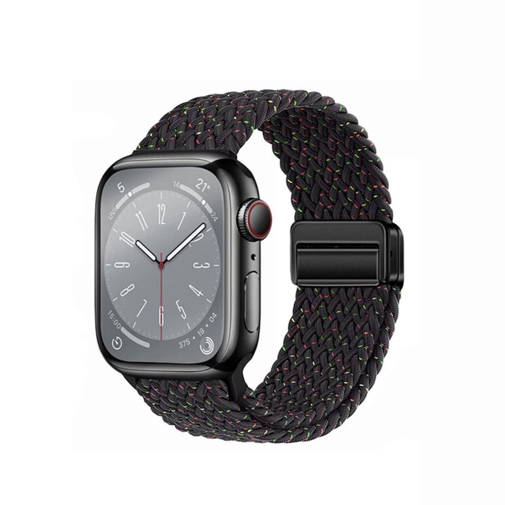 Magnetic Nylon Strap Adjustable Buckle for Apple Watch Strap Ultra2 49mm 45mm 44mm 41mm 40mm 38mm Band for Apple Watch Band iWatch 9 8 7 6 5 4 3 2 SE