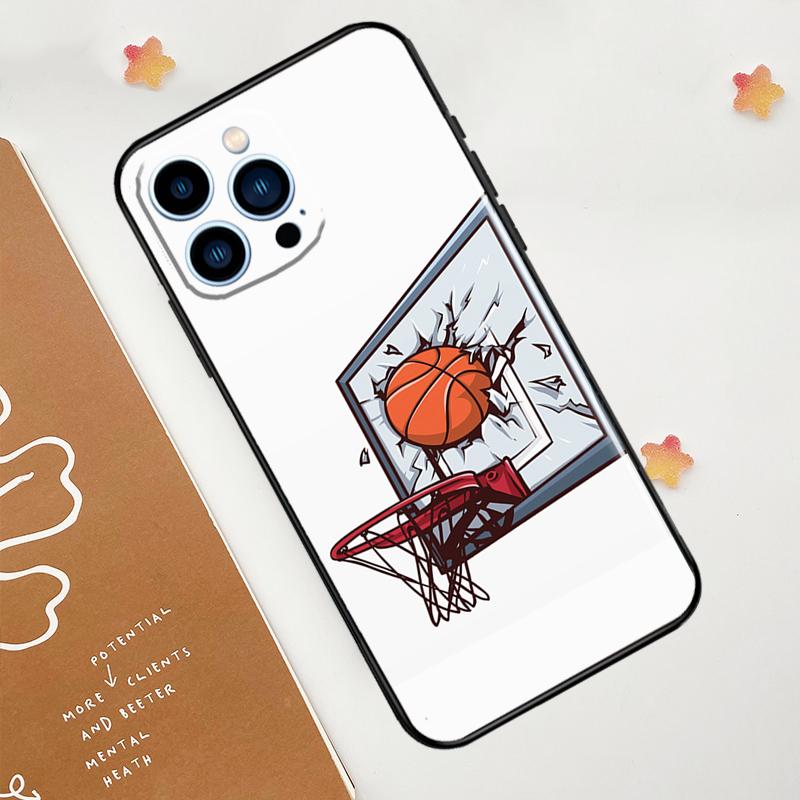 Чехол Basketball On Fire для iPhone 15 16 14 13 12 11 Pro Max Plus X XR XS Max 12 13 Mini мягкий бампер