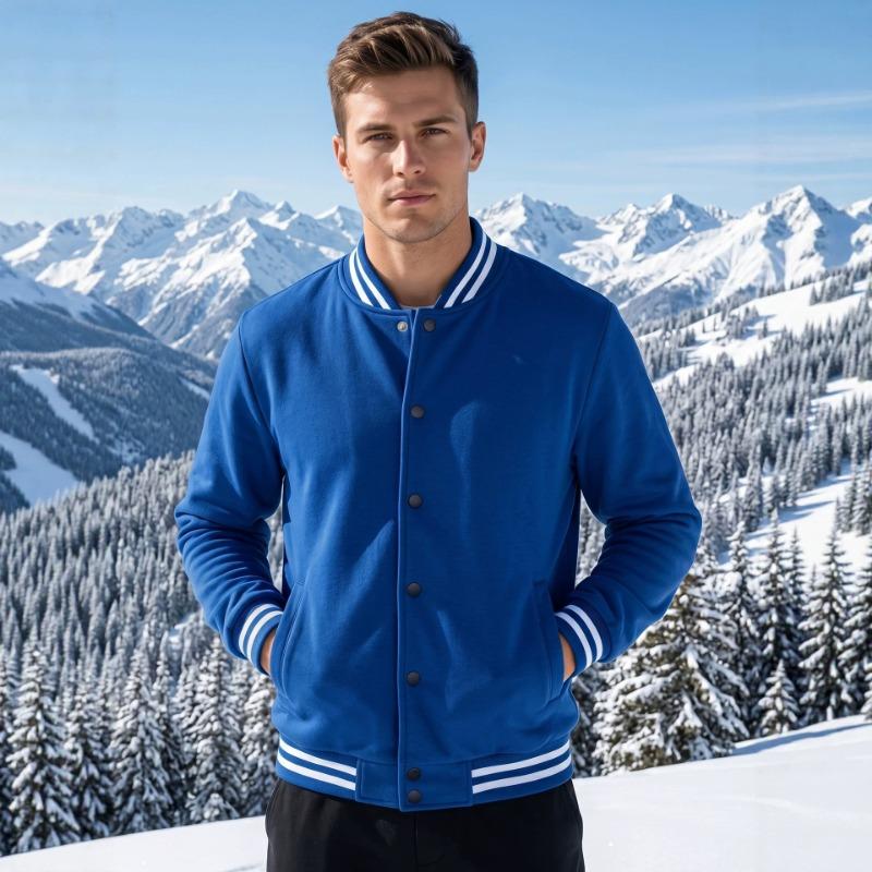 Men S Fleece Baseball Jacket And Pants Casual Sport Suit