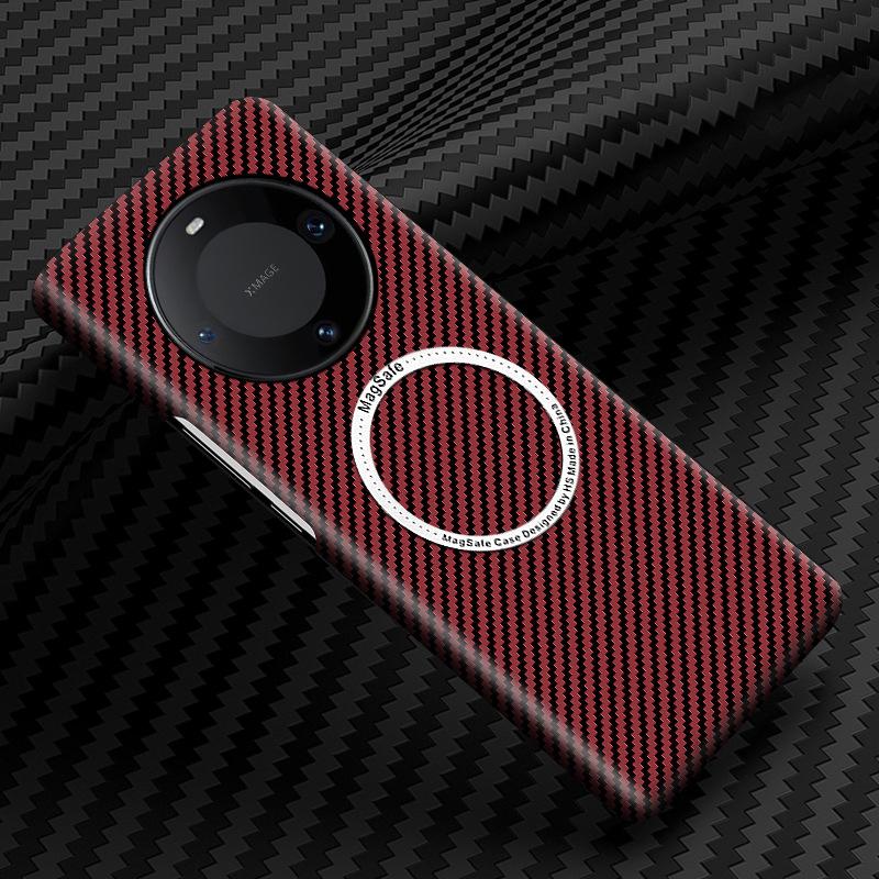 Подходит для Huawei Mate60pro, чехол для мобильного телефона с рисунком из углеродного волокна, ультратонкий 50RS матовый магнитный защитный чехол с защитой от падения 340