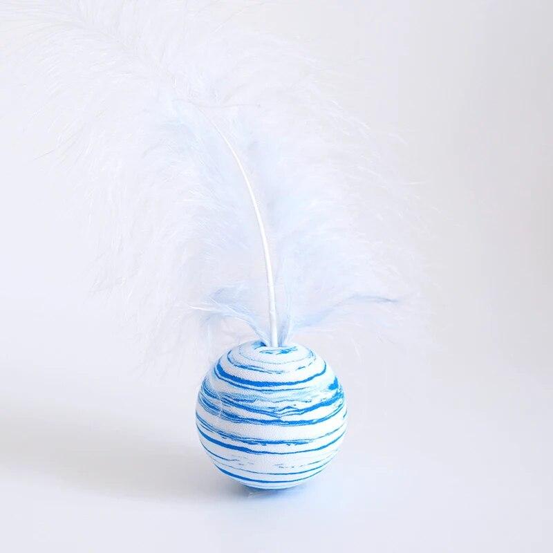 1 шт., интерактивные игрушки для кошек, звездный шар плюс перо, материал EVA, легкий пенопластовый шар, игрушка для метания, плюшевые игрушки, палочка с перьями, принадлежности