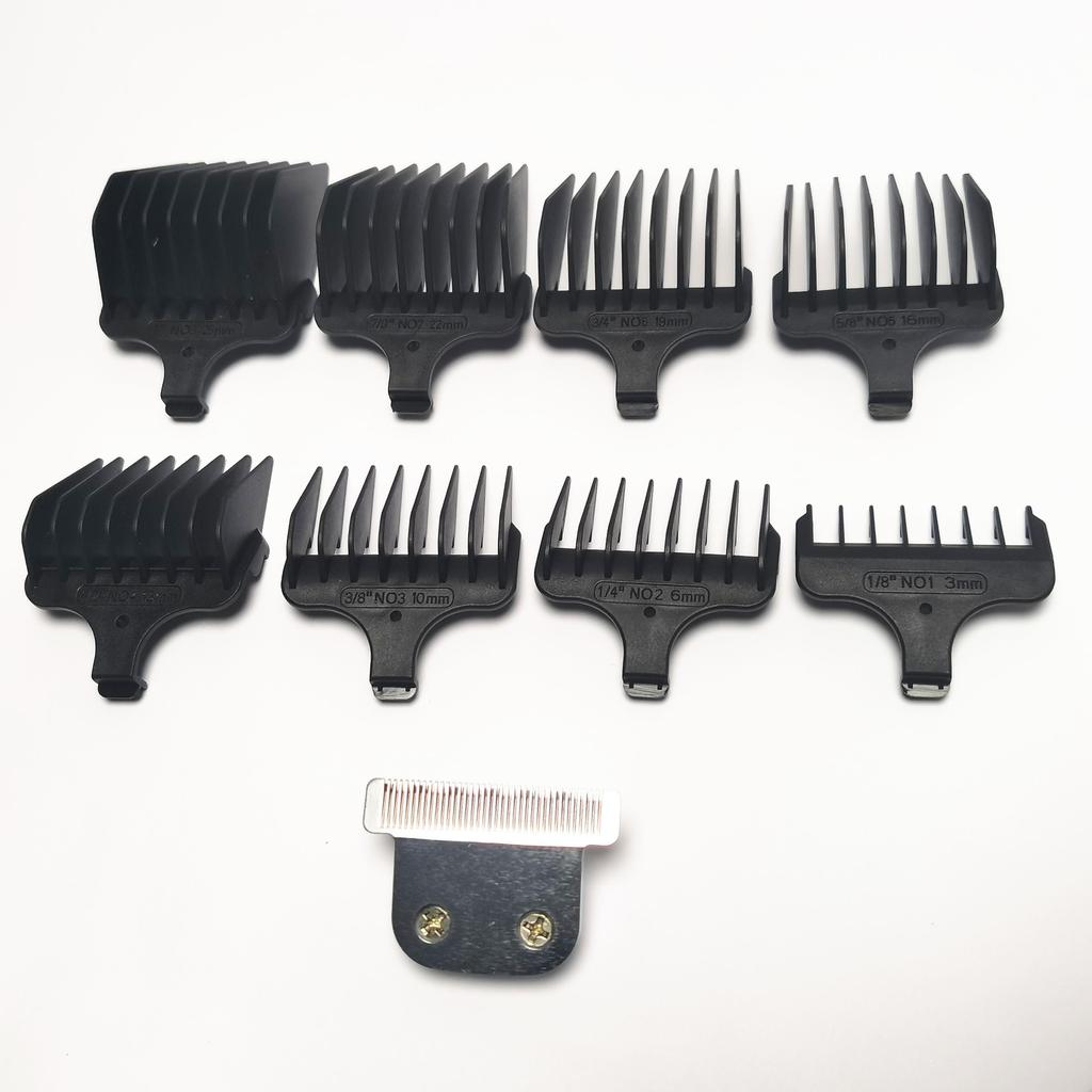 Razor T-Blade + 8X Clipper Comb #1- #8,1/8"-1",3-25mm Replacement For Wahl 9888