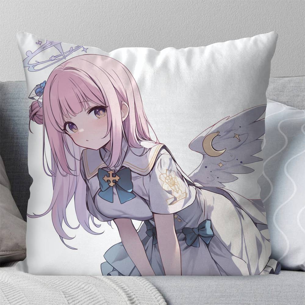 Misono Mika Anime Bblue Archive Pillow Case Fashion Square Pillowcase Bedroom Sofa Room Ins Decoration Leisure