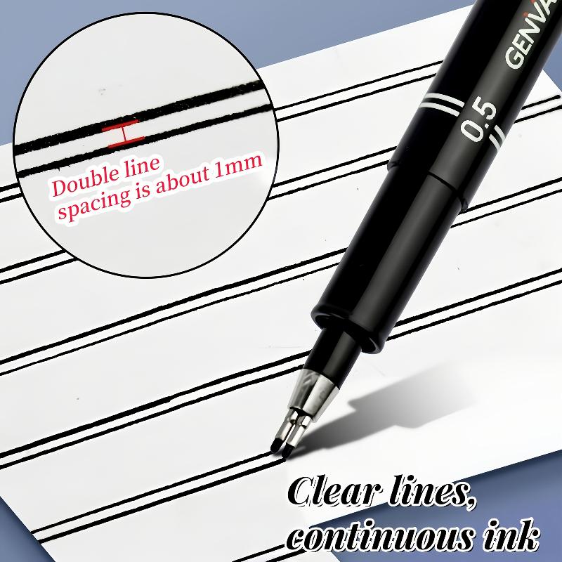 Double-Line Gel Pen - Exquisite Pen Clip,Must-Have Product for Architectural Designer Examination Drawing,Note-Taking & Painting