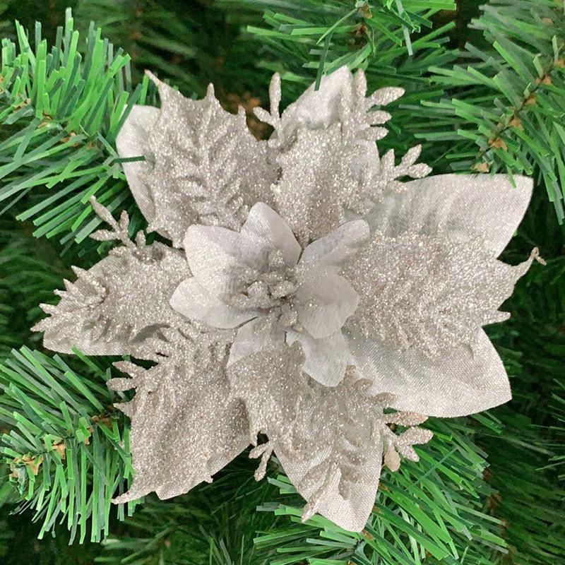 Золотая пудра Трехслойный Рождественский венок из цветов и украшение для елки