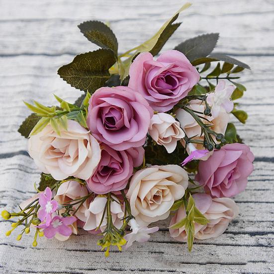 1 букет из 5 веток в европейском стиле, искусственная королевская роза, домашний декор комнаты