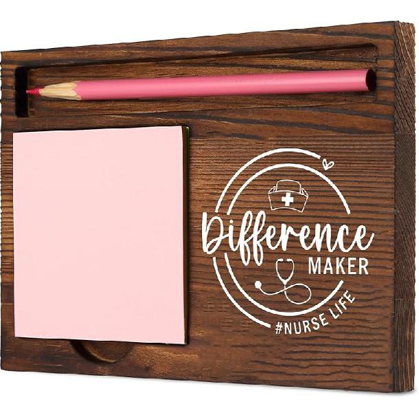 Secretary Difference Maker Self-Stick Note Pad Holder Gift for Administrative Professionals and Office Assistants, Durable and Stylish Desk