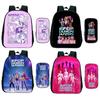 Kids KPop Demon Hunters Kindergarten Backpack 2pcs Set with Pen Bag Children Huntrix Girl Toddler Zoey Rumi Mira Saja Boys Rucksack