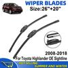 2PCS Wiper Blades Set Kit For Toyota Highlander OE Sightline 2008-2018 Front Windshield Brushes Windscreen Window Accessories