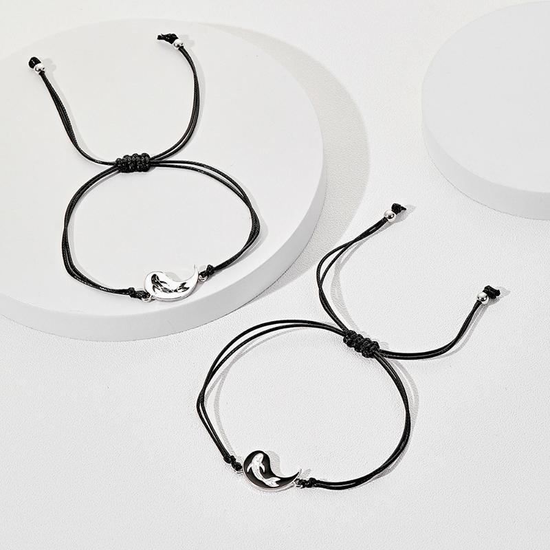 Браслет Инь и Ян для женщин и мужчин, национальность, эмаль, тайцзи, сплетни, рыба, плетеный, дружба, пара, браслет