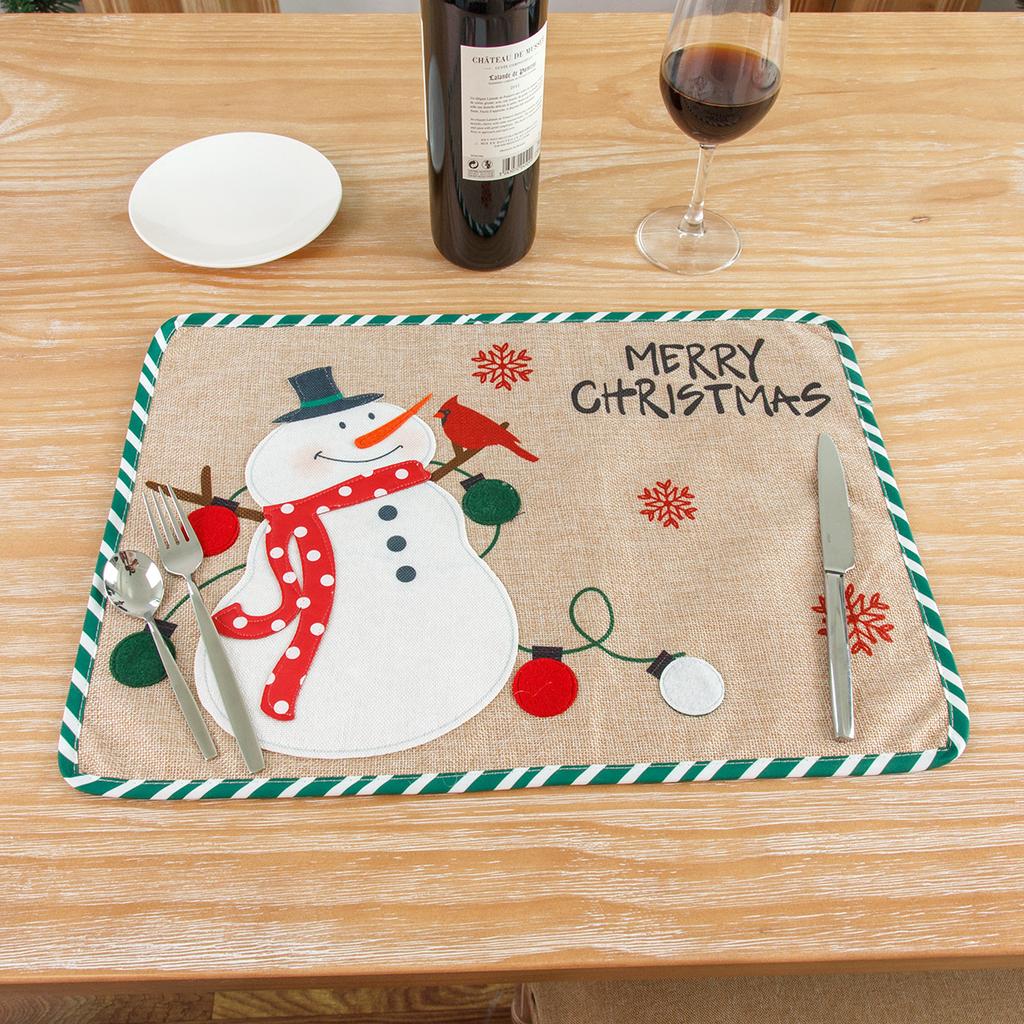 Новая Рождественская Декоративная Мультяшная Вышитая Подставка на Стол Термостойкая Подставка Ткань для Обеденного Стола Праздничный Домашний Декор