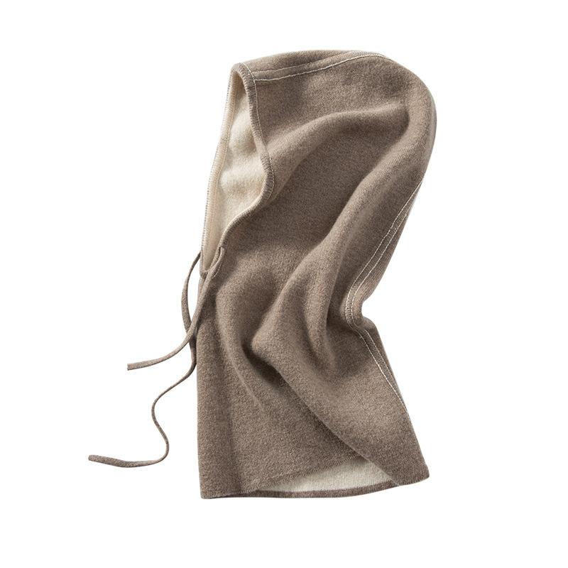 Single and double-sided cashmere hat, scarf integrated hat, women's neck, neck cover, warm ear protection, men's Farah hat