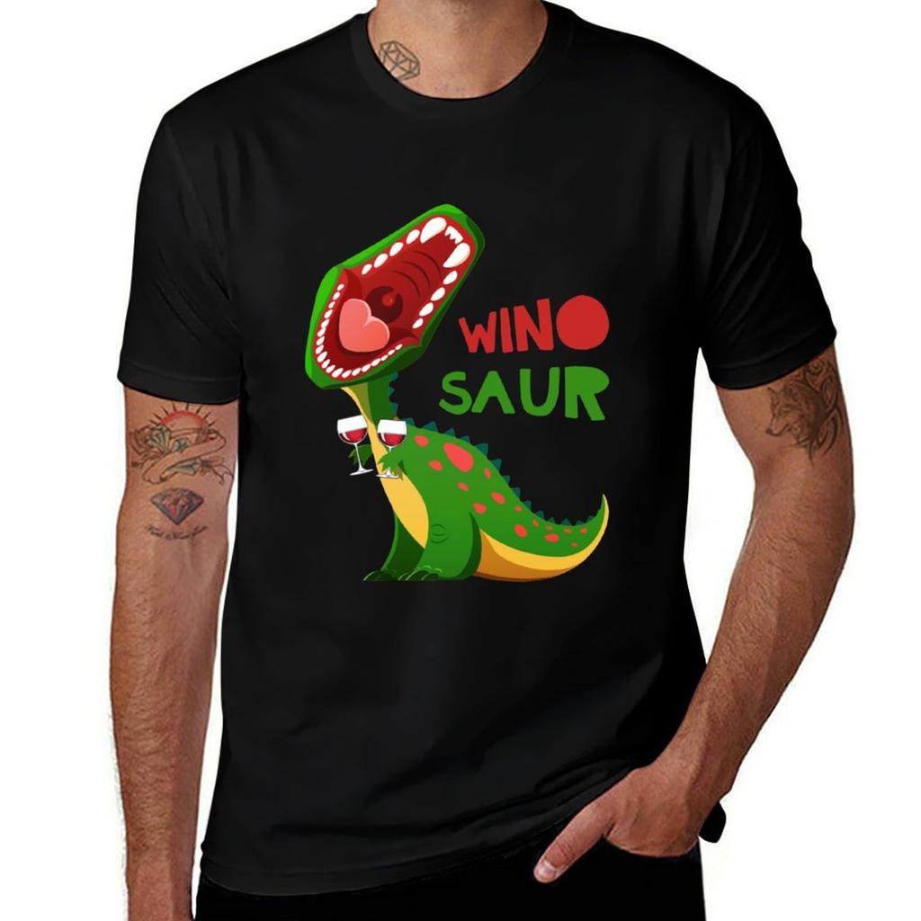 Winosaurus Roar Wine Drinking Winosaur Tshirt Fashion Casual Short Sleeve Tshirt