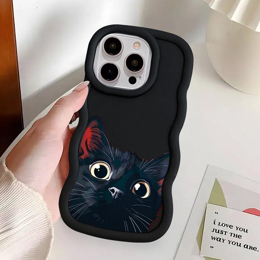 Милый Чехол-Крышка с Рисунком Кота для iPhone XR 12 15 Plus 14 11 8 16 Pro Max 17 Air 13