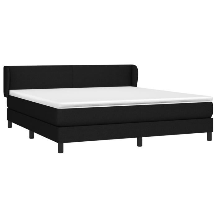 3126103 vidaXL Divan Bed with Mattress Black 180x200 Cm Fabric