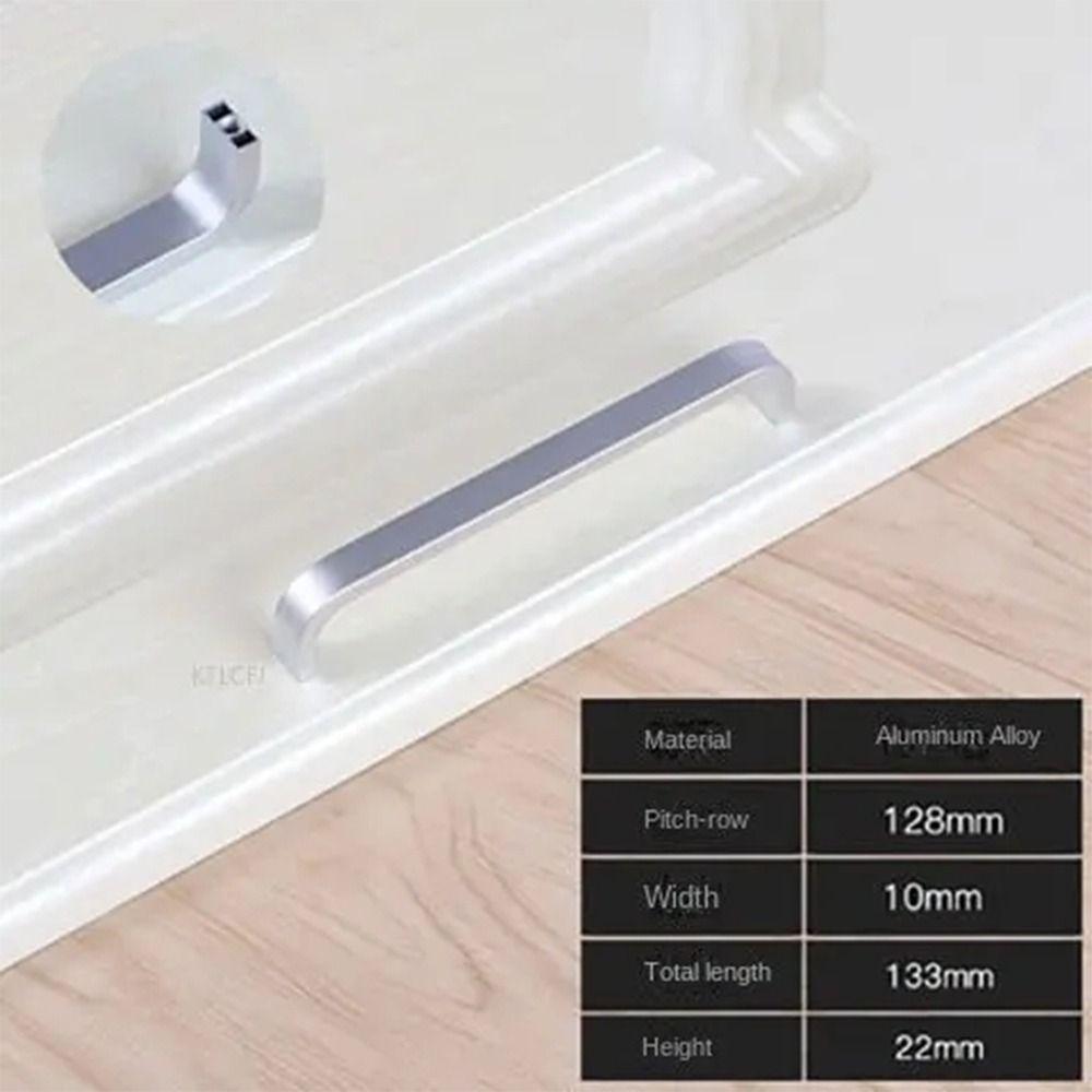 Серебряная мебельная ручка 64мм/96мм/128мм Дверные ручки Дверной шкаф Прямая ручка Шкаф