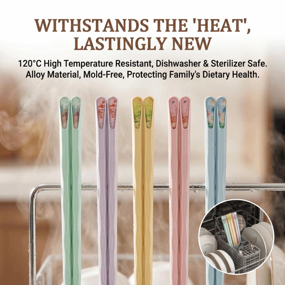 5Pairs Durable Sushi Chopsticks Lightweight Traditional National Tide Chopsticks Family Meal