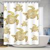 Современная декоративная шторка для душа в ванную комнату с принтом морской черепахи для детских ванных комнат. Набор в белом + золотом цветах .c
