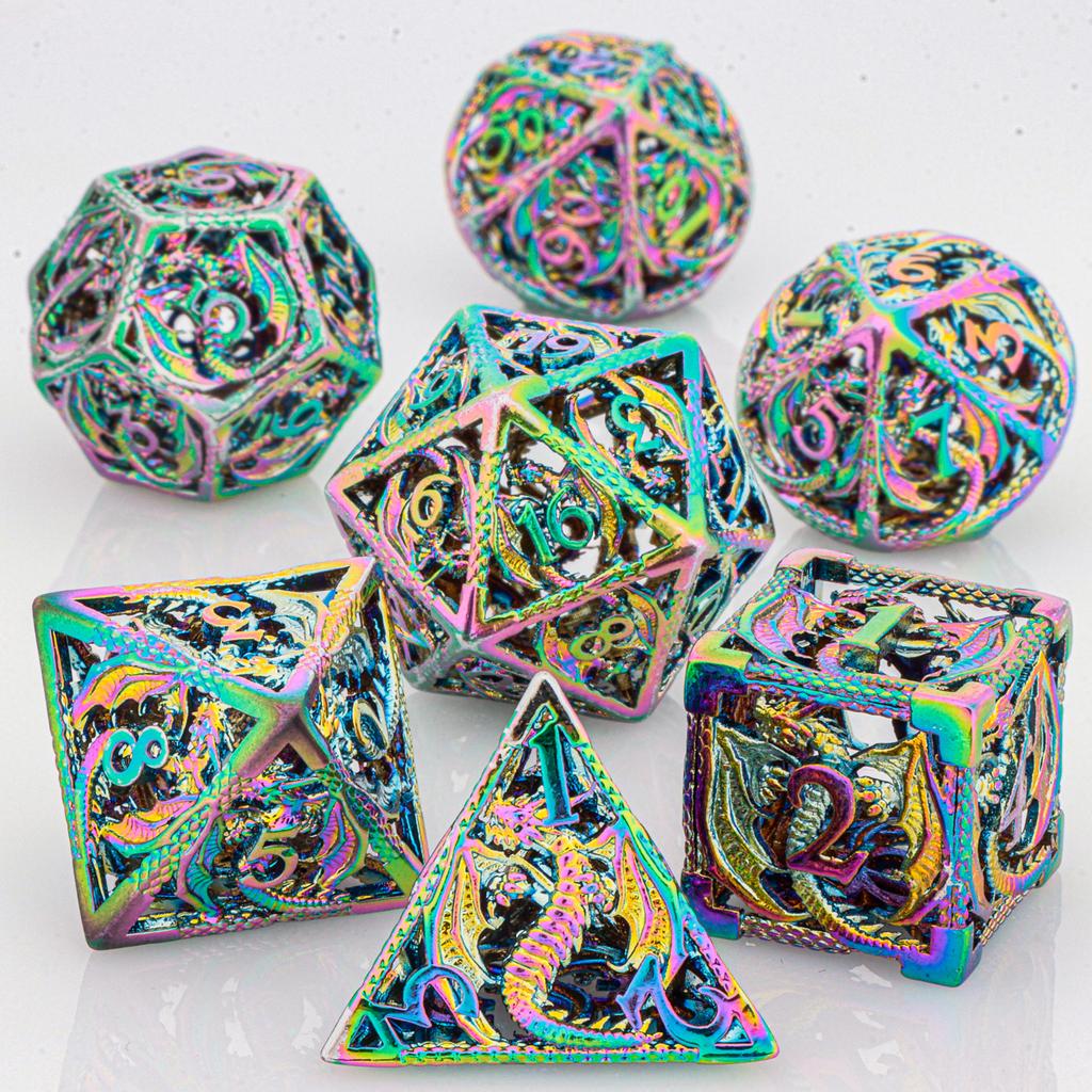 Набор металлических кубиков Blood Dragon для Dungeons and Dragons, Набор многогранных кубиков, Кубики для ролевых игр, Подарки, Набор металлических кубиков D&D, Кубики D и D