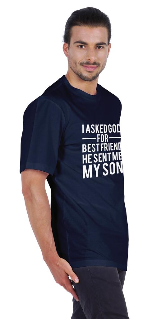Inkmeso Men  S Graphic Printed   I Asked God For Best Friend He Sent Me My Son   Tshirt Crew Neck Tee For Father Son