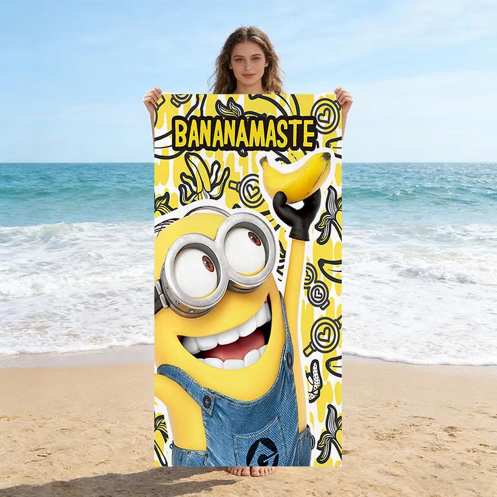 1 шт. Пляжное полотенце Bananamaster, Милое существо с большими глазами, Идеально для пляжного отдыха, Бассейна, Тренажерного зала, Милый летний подарок для друзей и семьи