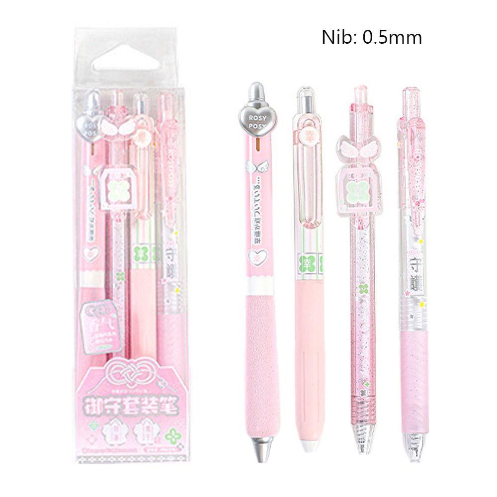 4Pcs 0.5mm ST Nib Press Neutral Pen Black Ink Error Correction Pen School