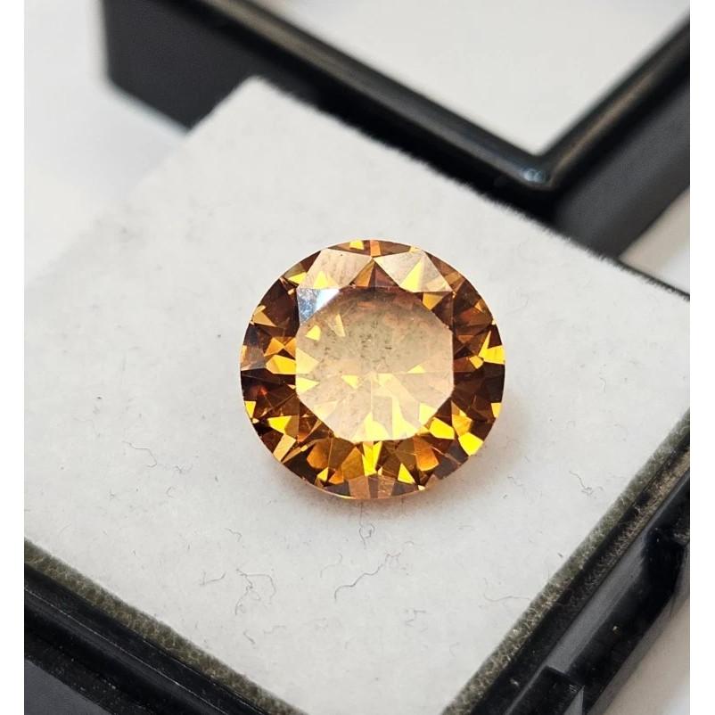 Orange Zircon 6-7 Ct Round Cut Top Quality Certified Loose Gemstone