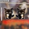 2D Flat Cute Acrylic Animal Earrings Funny Cartoon Animal Charm Earrings Halloween Mug Cat Earrings Women Creative Jewelry Gifts