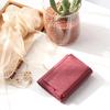 [LedLis] wallet mini wallet ladies tri-fold genuine leather cowhide compact Smaller small coin purse BOX type slim card storage small wallet men's
