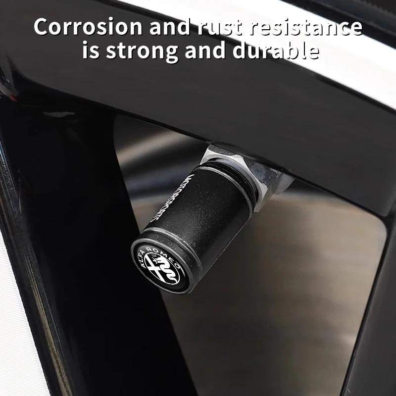 Car Stickers For Alfa Romeo 4PCS Car Wheel Tire Valve Caps Tyre Rim Stem Dustproof Covers For Alfa Romeo 159 Giulietta Giulia 14