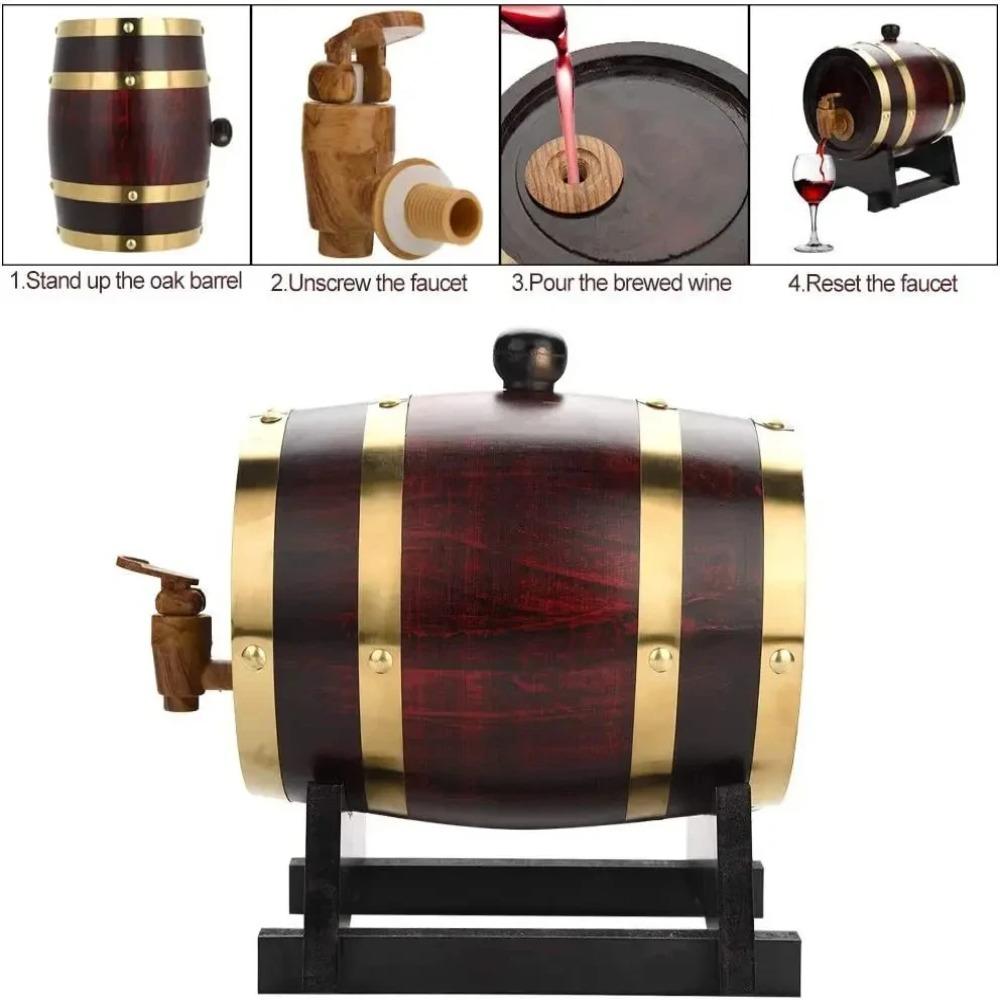 With Tap Beer Dispenser Wood Beer Container Party Supplies Wine Barrel Restaurant