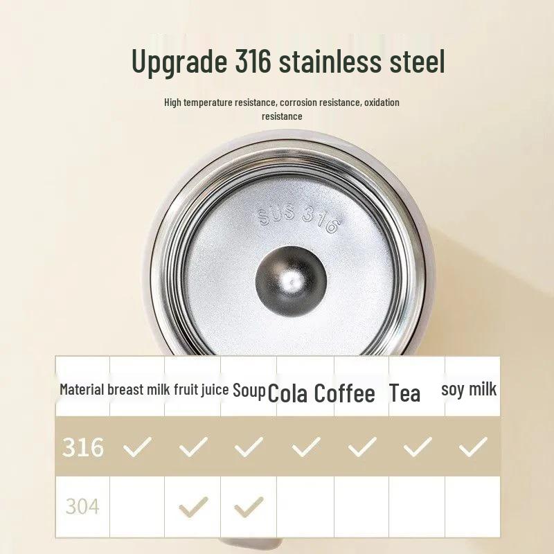 GIANTEX Premium Thermos Cup with Handle: 316 Stainless Steel Inner Liner, Tea & Water Separator, Ideal for Men and Women.