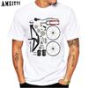 Summer Fashion Men S Short Sleeve Funny Bike Parts Design T Shirt Bicycles Build Print