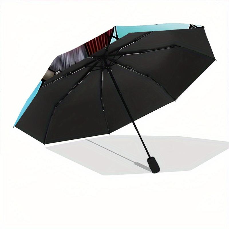 1pc Stained Glass Cardinal Compact Travel Umbrella, Automatic Folding Lightweight Windproof 8-Bone Reinforced Design,012107