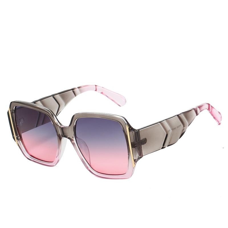 New Retro Square Women Sunglasses Personality Brand Leopard Gradient Design Casual All Match Men Trendy Glasses Uv400