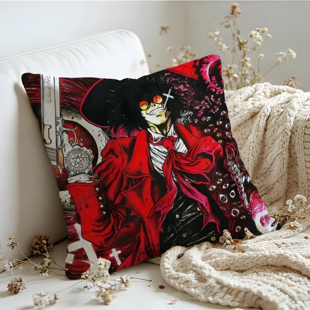 Cushion Cover Linen SkinFriendly Soft Decorative Case for Sofa Home Decor Anime Cool Hot HHellsings Pillow cover