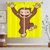 Curious Monkey Kitchen Curtains 2 Pieces Window Curtains Home Chiffon Curtain Tiebacks Blackout Blind Living Room Curtain Blinds