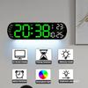 Digital Wall Clock Large LED Screen Temperature Humidity Display Electronic Alarm Clock Creative Home Decoration Remote Control