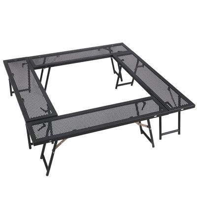 Стол для костра SUN-YE, уличный очаг, реконфигурируемый, в комплект входит ящик для хранения, уличный железный очаг, многотопочный стол, набор из 4 шт., толстые ножки для