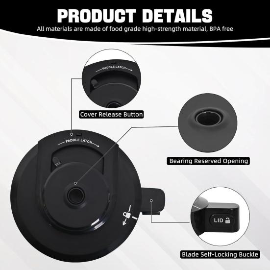 Сменная внешняя крышка чаши для мороженицы Ninja серии NC299AMZ/NC301/NC300/NC201/NC101 Крышка для посудомоечной машины