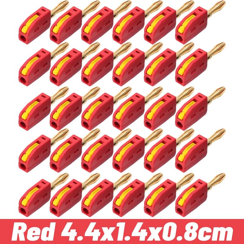 4mm 32A No Solder Banana Plug Quick Wiring Plugs Copper Audio Music Speaker Connectors Home Appliance DIY Connection Terminals