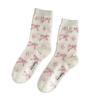 Ballet Style Tube Socks Spring/summer Mid Tube Socks Ins Bow Stacked Socks