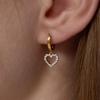 [LOMET] Серьги-гвоздики 'Клэр' в форме сердца, 14K GF_MJ5034BFE