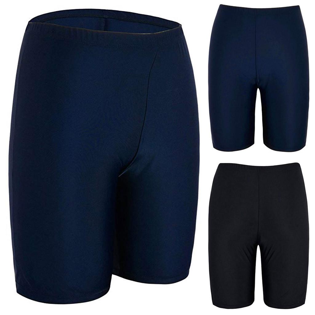 Женские спортивные солнцезащитные эластичные шорты для купания, узкие капри, шорты для плавания, плавки