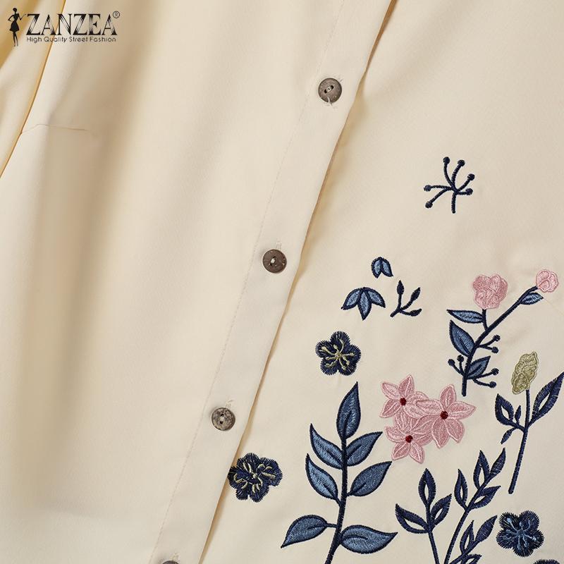 ZANZEA Женские летние комплекты с круглым вырезом, коротким рукавом и цветочным принтом, рубашка с карманом и юбкой-трапецией