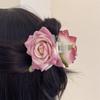 Cloth Rose Hair Clip Peony Flower Large Shark Clip Cute Flower Hair Claw  Girl