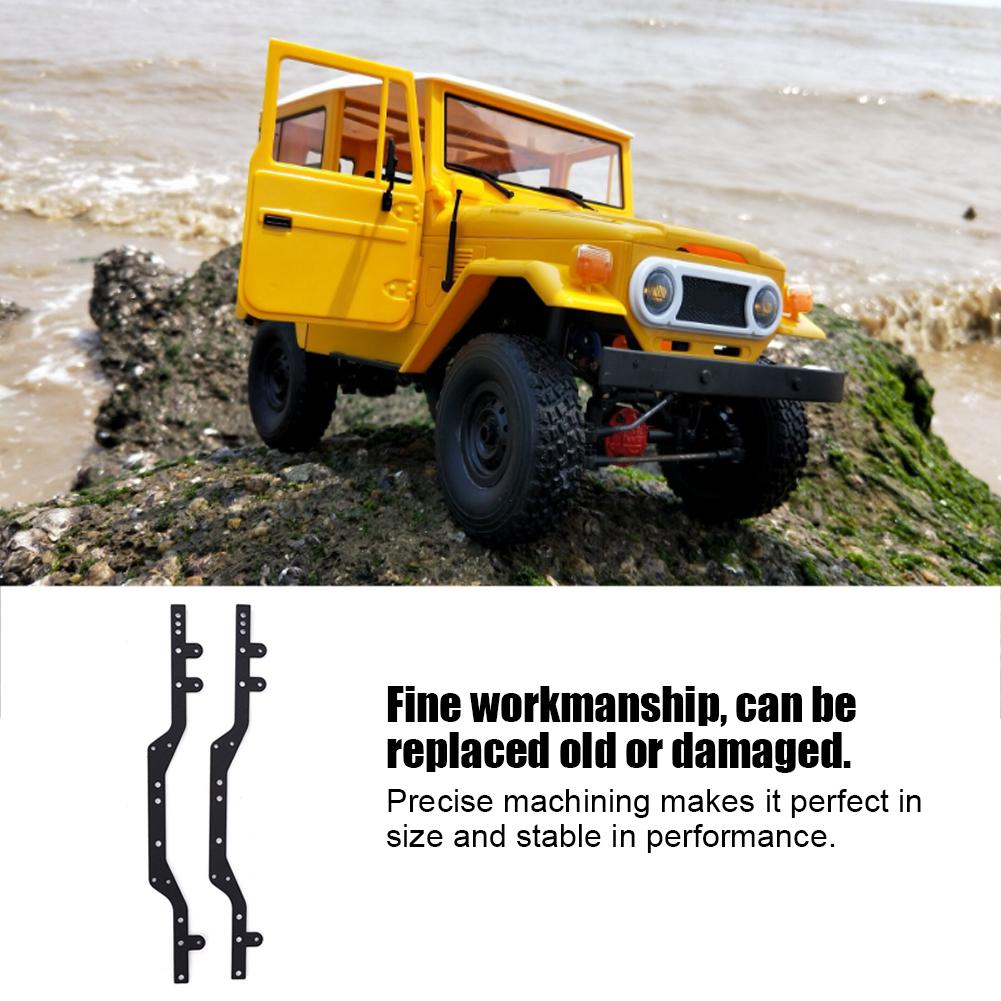 2Pcs RC Car Metal Chassis Beam Replacement Accessory for WPL C34 C34K C34KM 1Celsius16 Black