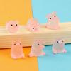 6PCS Resin Glow-in-the-Dark Piggy Ornament Set DIY Keychain Micro Landscape Home Desktop Car Decoration Accessories